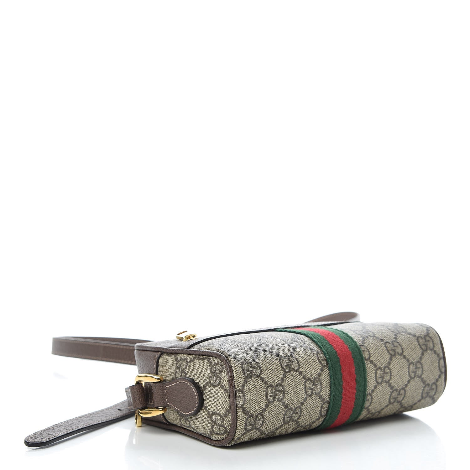 Gucci GG Supreme Monogram Web Mini Ophidia Shoulder Bag Brown 4 of 10