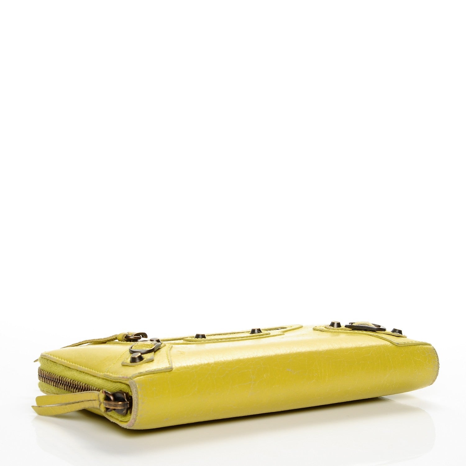 Balenciaga Agneau Classic Hardware Continental Zip Around Wallet Jaune Poussin 4 of 7