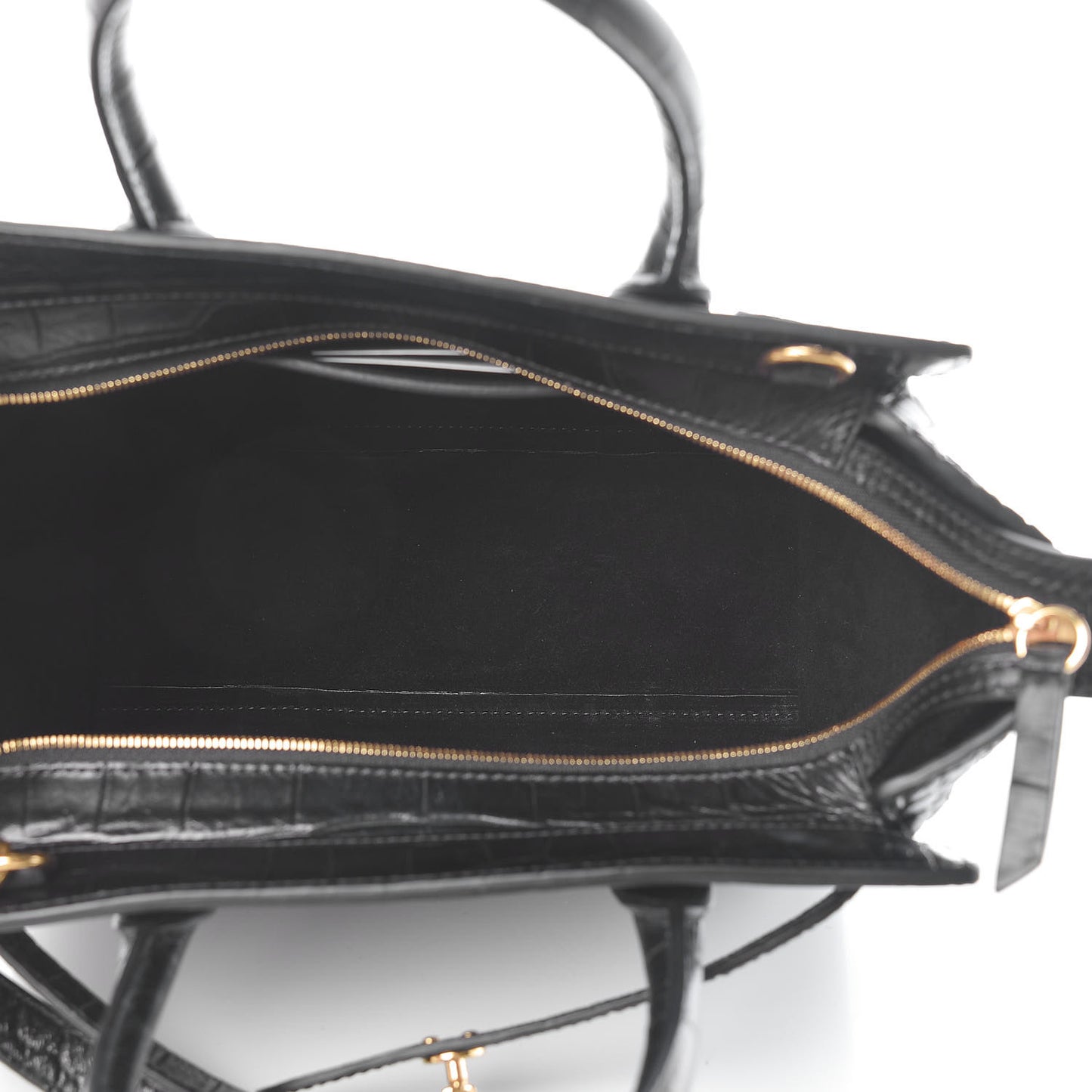 Crocodile Embossed Mini Zipped Bayswater Black