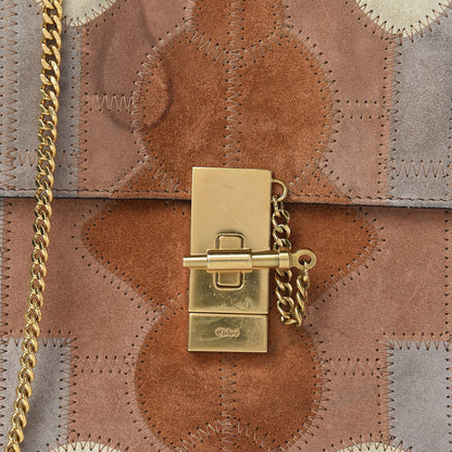 Chloe Suede Calfskin Patchwork Drew Shoulder Bag Motty Grey 14 of 14