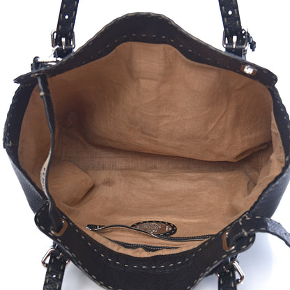 Fendi Calfskin Romano Selleria Large Villa Borghese Tote Black 5 of 10