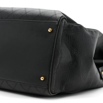 Chanel Calfskin Stitched XL Weekender Black 10 of 18