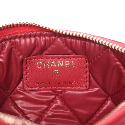 Chanel Lambskin Quilted Small Cosmetic Case Dark Pink 6 of 7