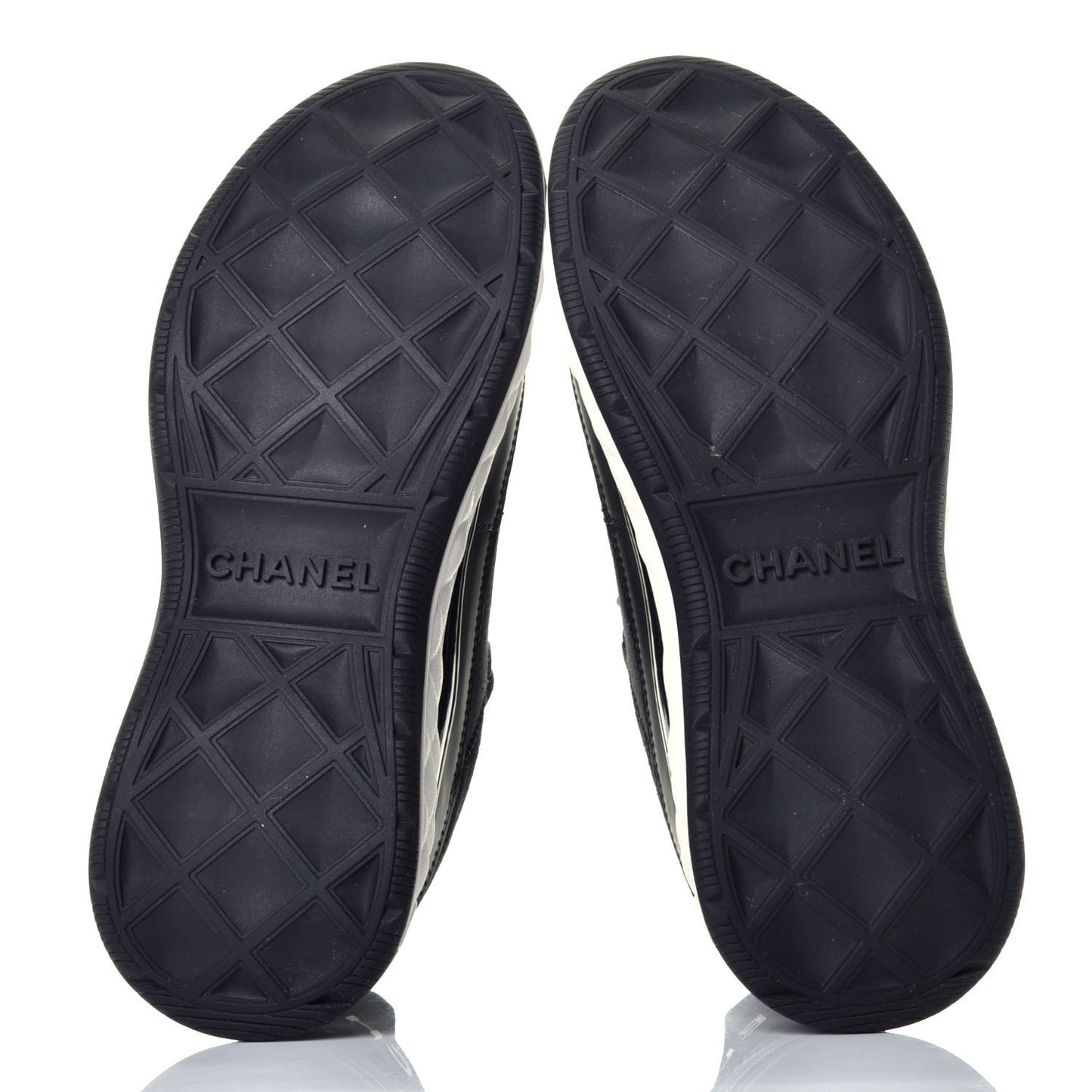 Velvet Calfskin Mixed Fibers CC Sneakers 36.5 Black
