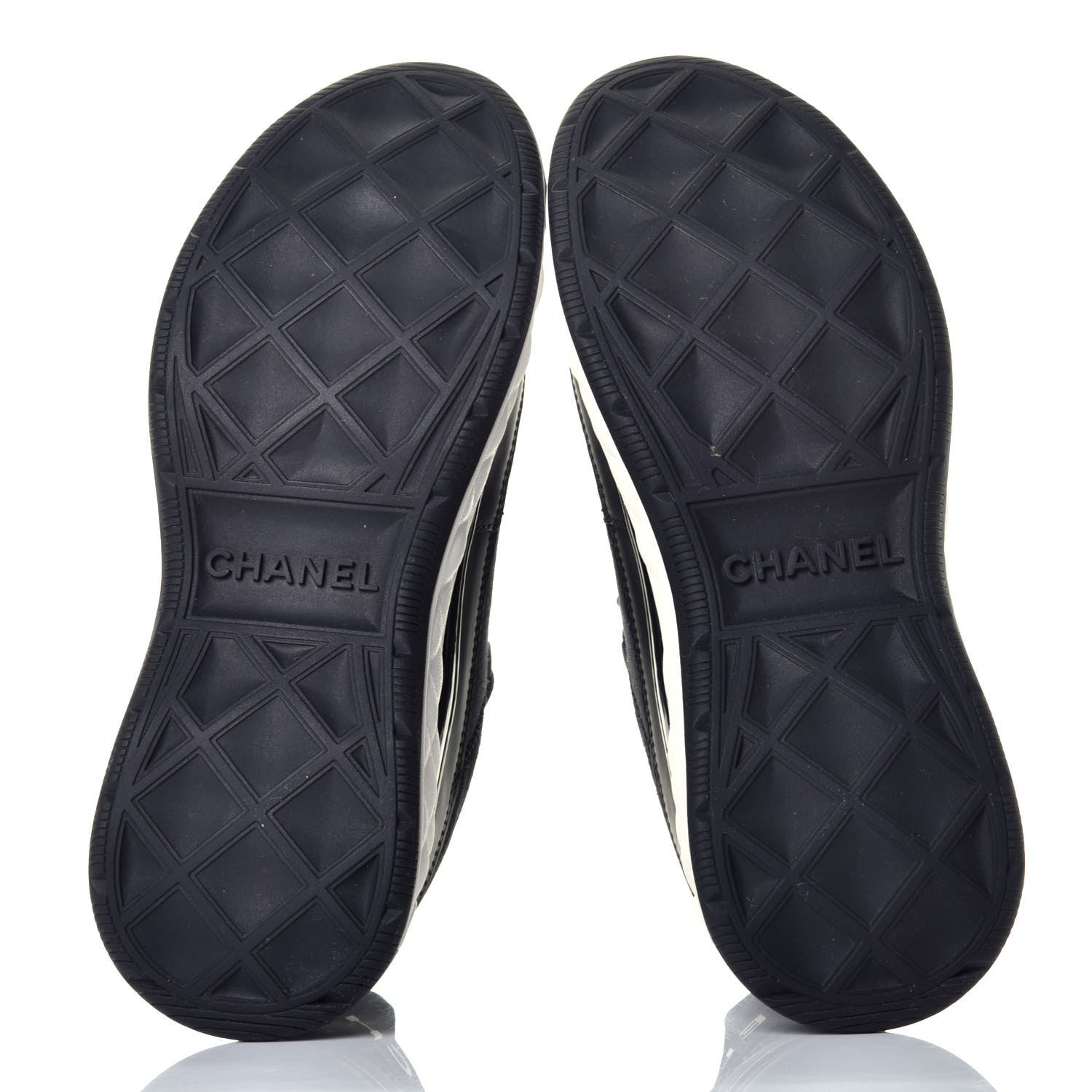 Chanel Velvet Calfskin Mixed Fibers CC Sneakers 36.5 Black 4 of 8