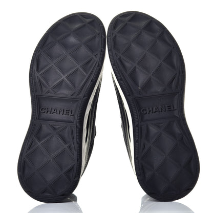Chanel Velvet Calfskin Mixed Fibers CC Sneakers 36.5 Black 4 of 8
