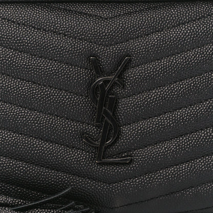 Saint Laurent Grain De Poudre Matelasse Monochrome Monogram Mini Lou Camera Bag Black 8 of 10