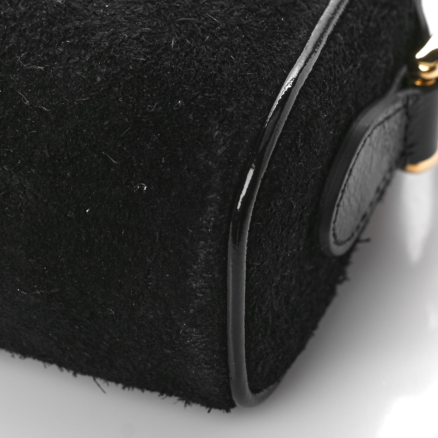 Gucci Suede Patent Web Mini Ophidia Shoulder Bag Black 9 of 9