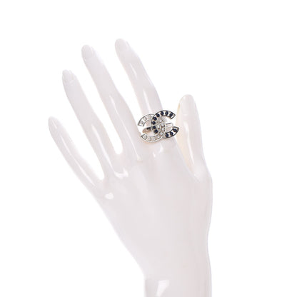Chanel Pearl Bead CC Ring 7 Silver 2 of 4
