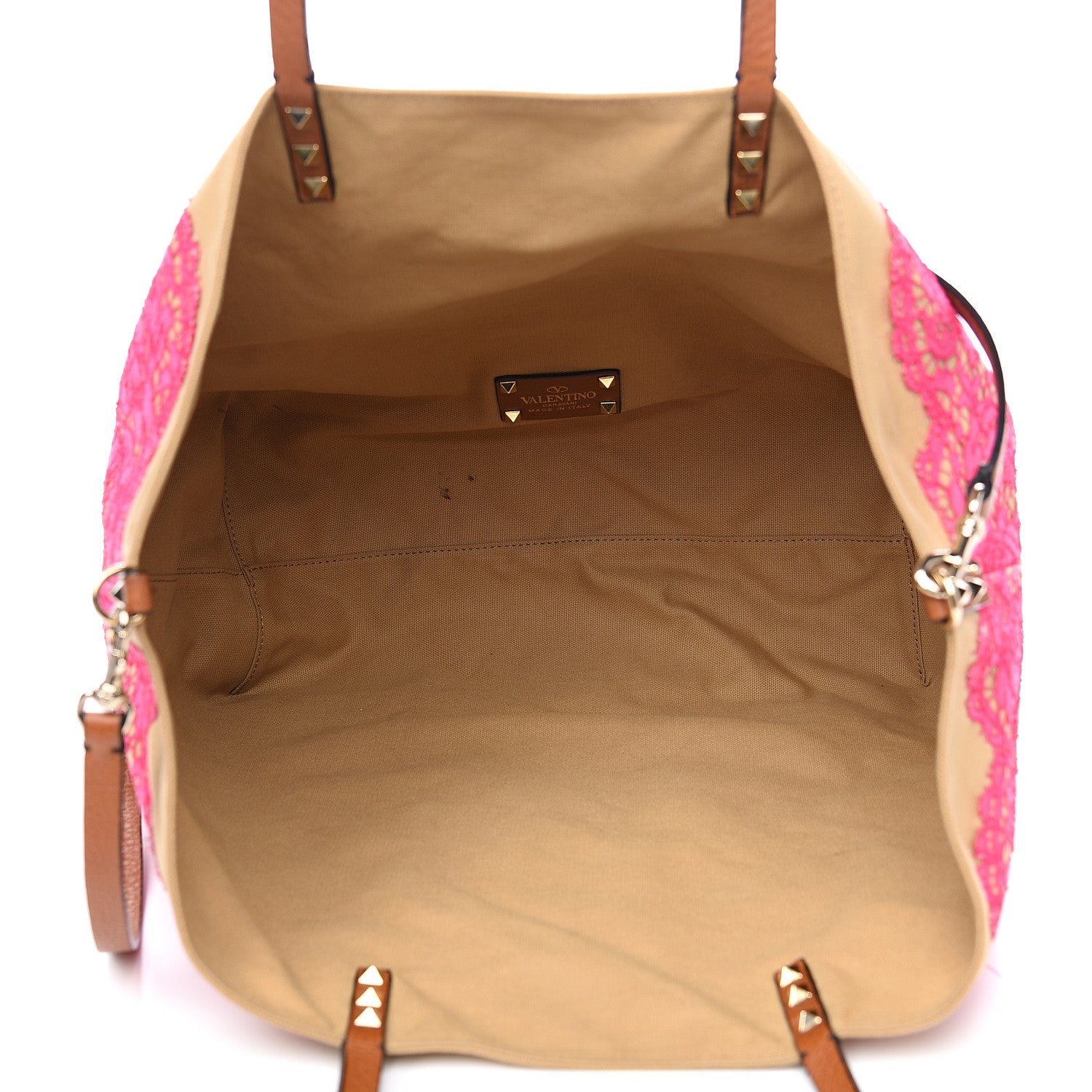 Valentino Garavani Canvas Glam Lace Reversible Tote Pink 4 of 12