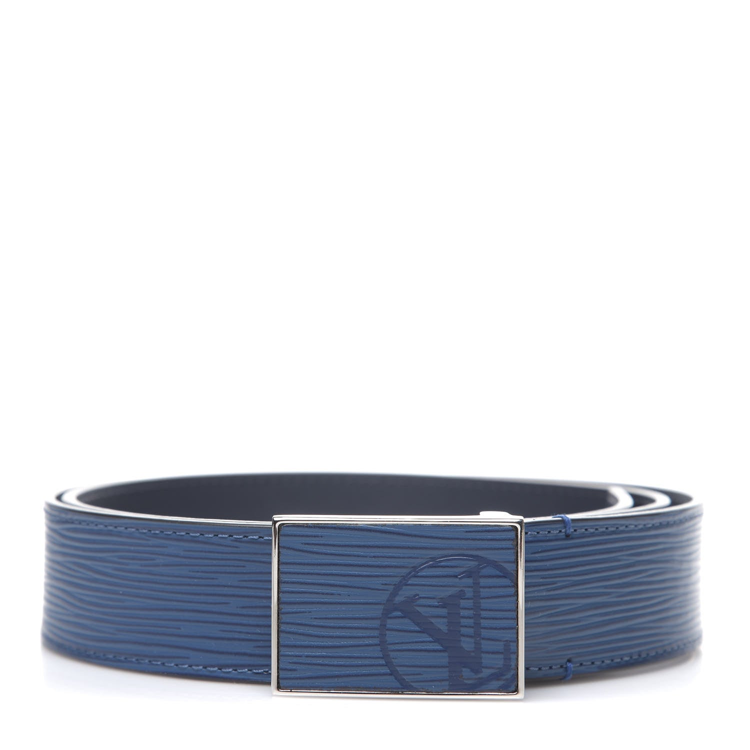 Louis Vuitton Epi Mens 35mm Metropole Belt 95 38 Blue Celeste 1 of 5