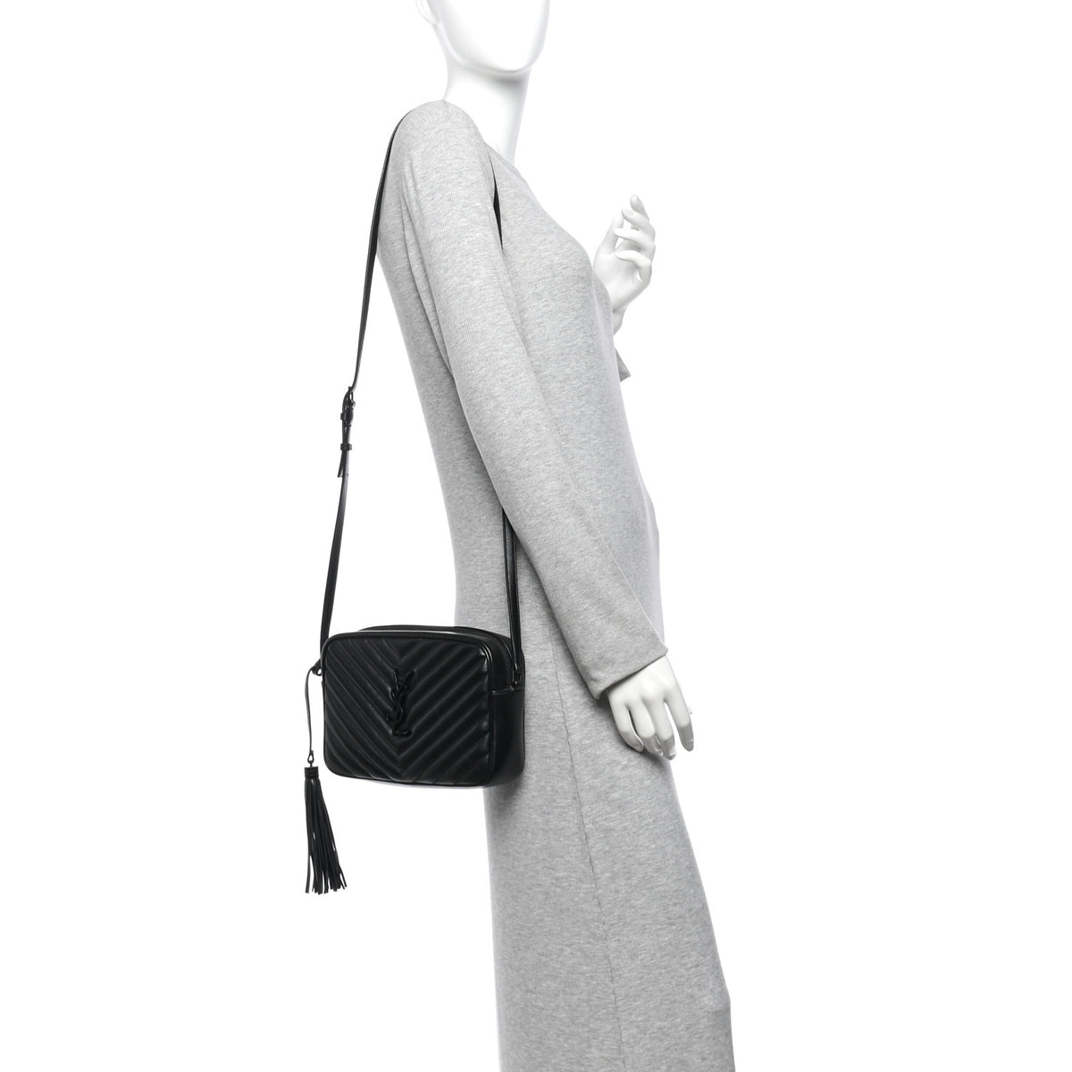 Calfskin Matelasse Monogram Monochrome Lou Camera Bag Black