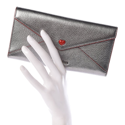 Miu Miu Goatskin Madras Love Envelope Wallet Cromo 2 of 8