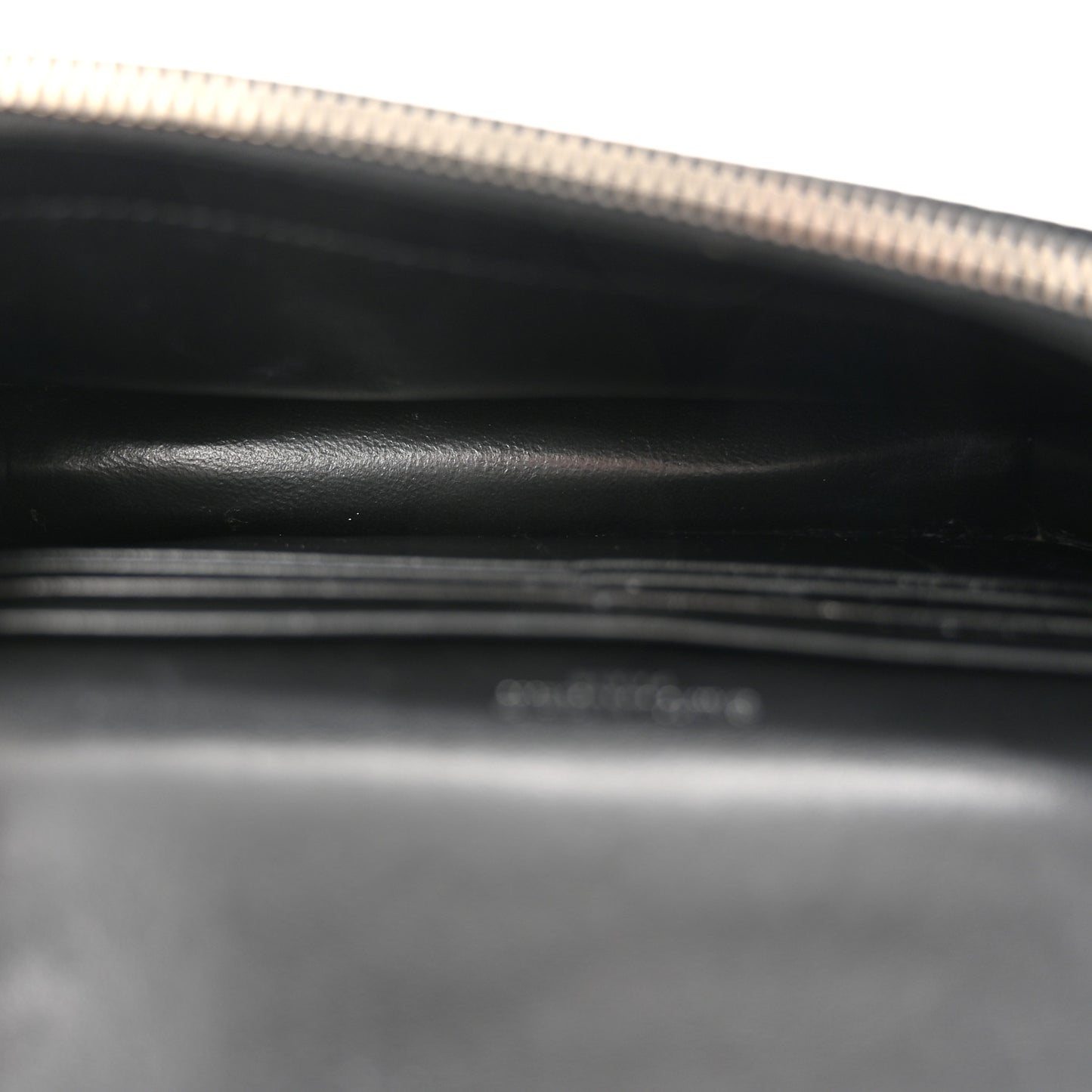 Calfskin Crocodile Embossed Kate Monogram Tassel Chain Wallet Black