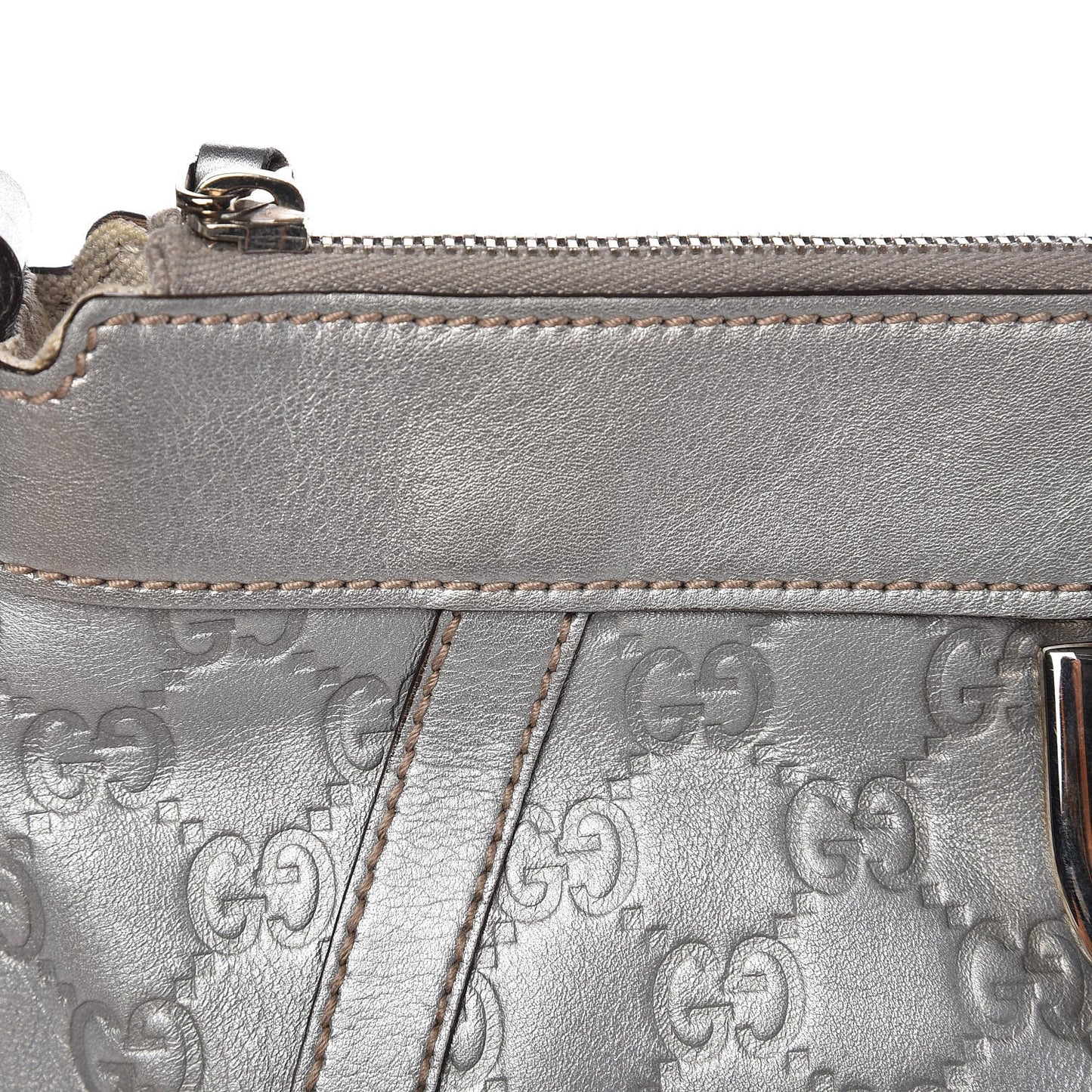 Guccissima Small D Gold Ring Messenger Silver