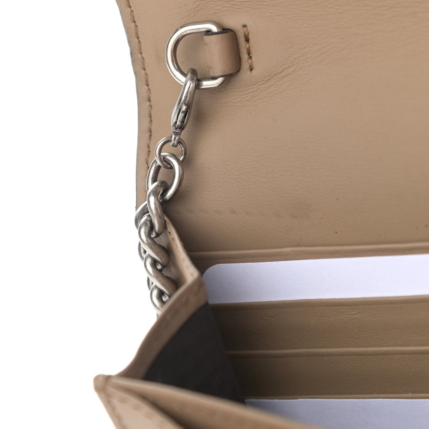 GG Supreme Monogram Mini Dionysus Chain Wallet Beige Taupe