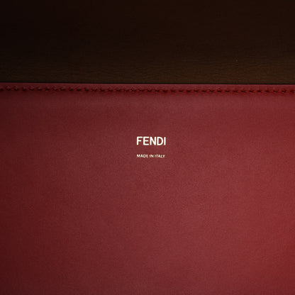 Fendi Vitello King Plexiglass Logo Embossed Medium Fendi Sunshine Shopper Tote Fuoco 8 of 10