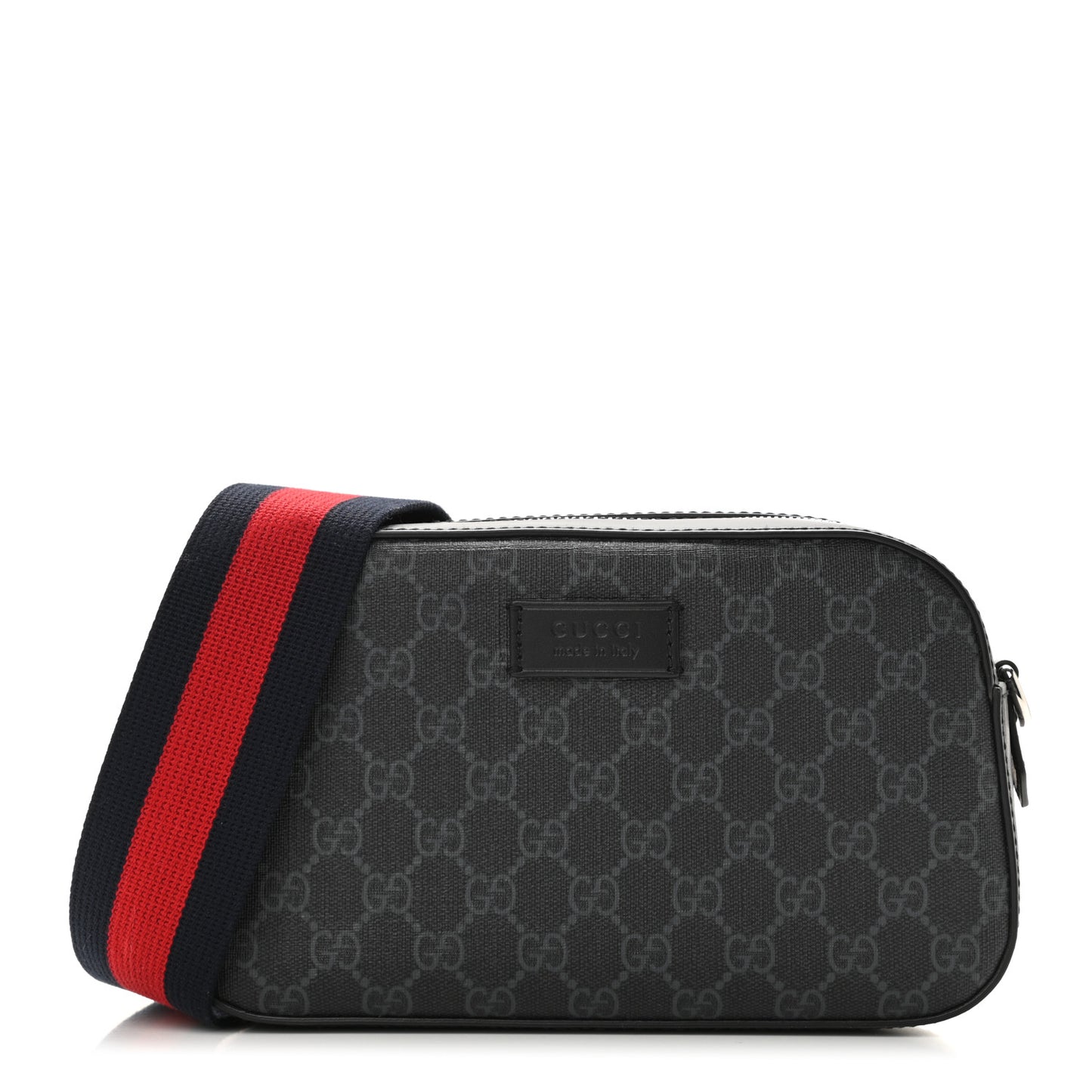 GG Supreme Monogram Web Shoulder Bag Black Grey