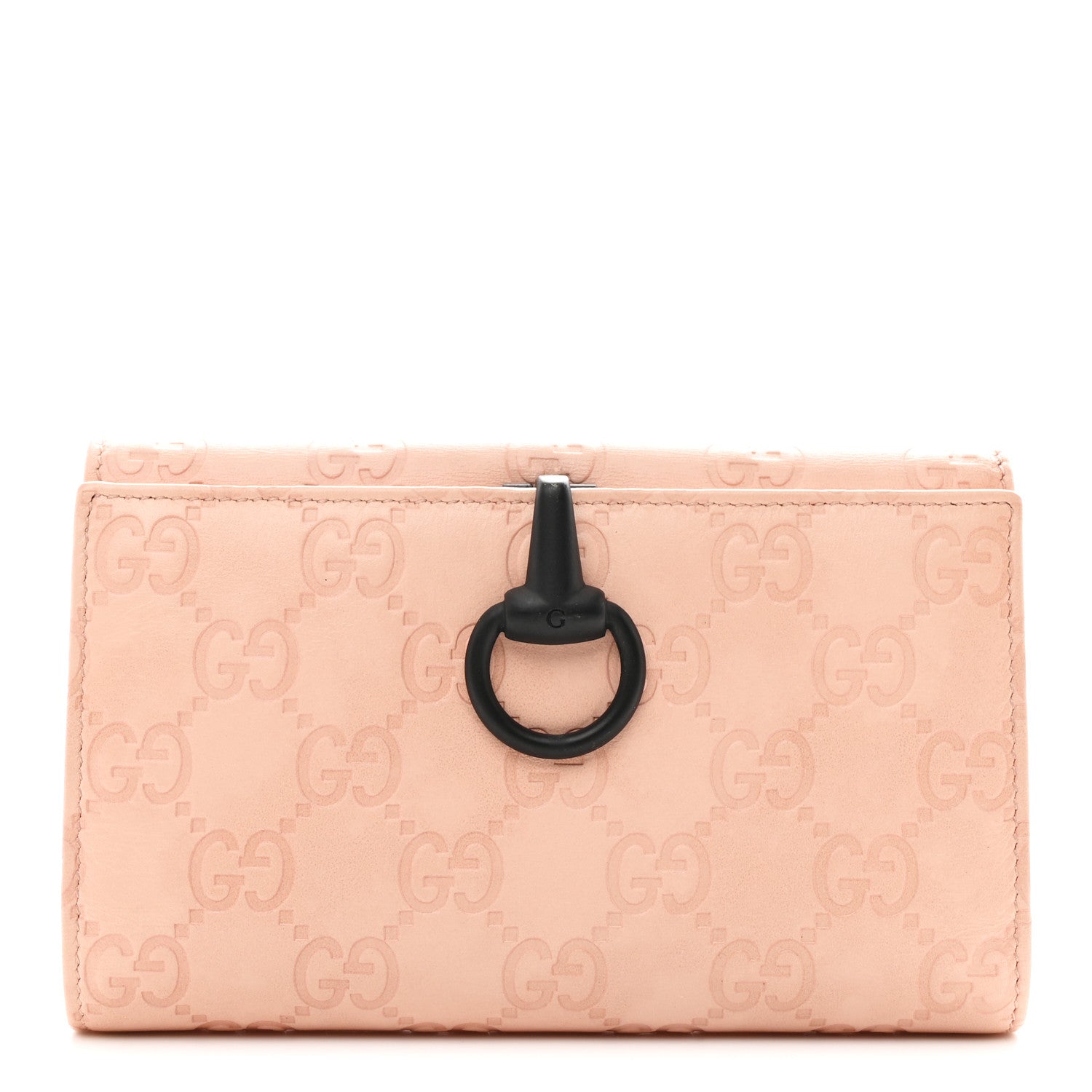Gucci Guccissima Horsebit Clip Wallet Pink 1 of 7