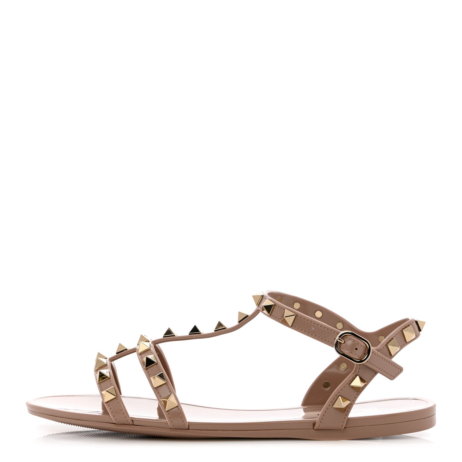 Valentino Garavani PVC Jelly Rockstud Caged Sandals 37 Poudre 1 of 8