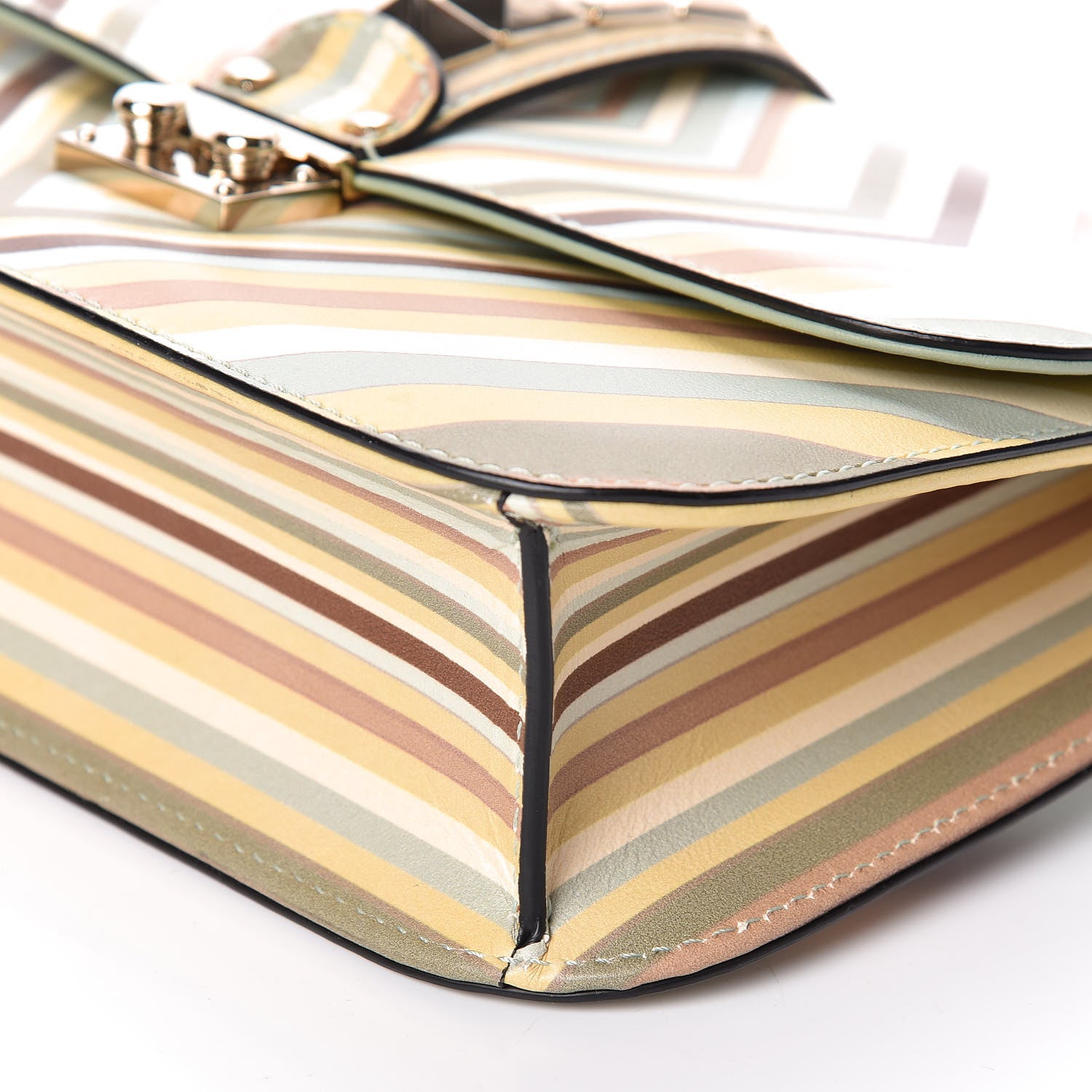 Valentino Garavani Vitello Native Couture 1975 Medium Glam Lock Rockstud Flap Multicolor 6 of 8