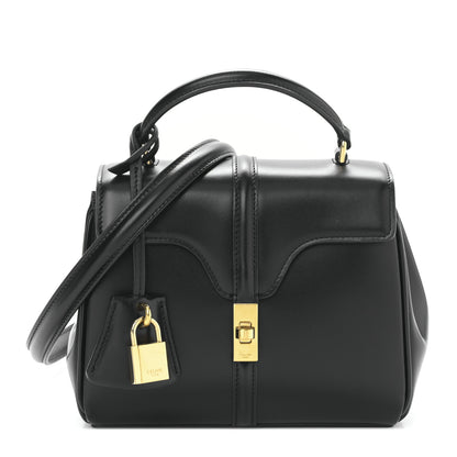 Celine Satinated Calfskin Mini 16 Top Handle Bag Black 1 of 9