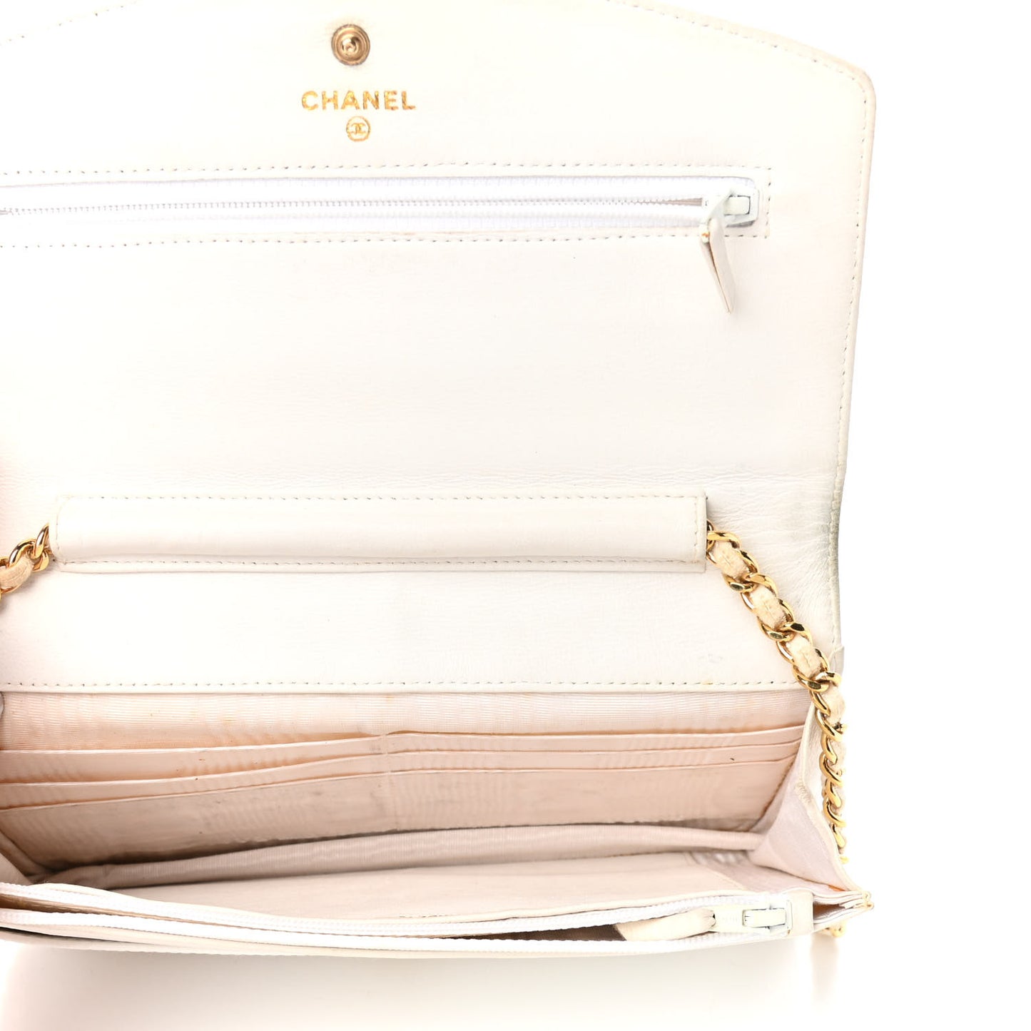 Caviar Timeless CC Wallet on Chain WOC White