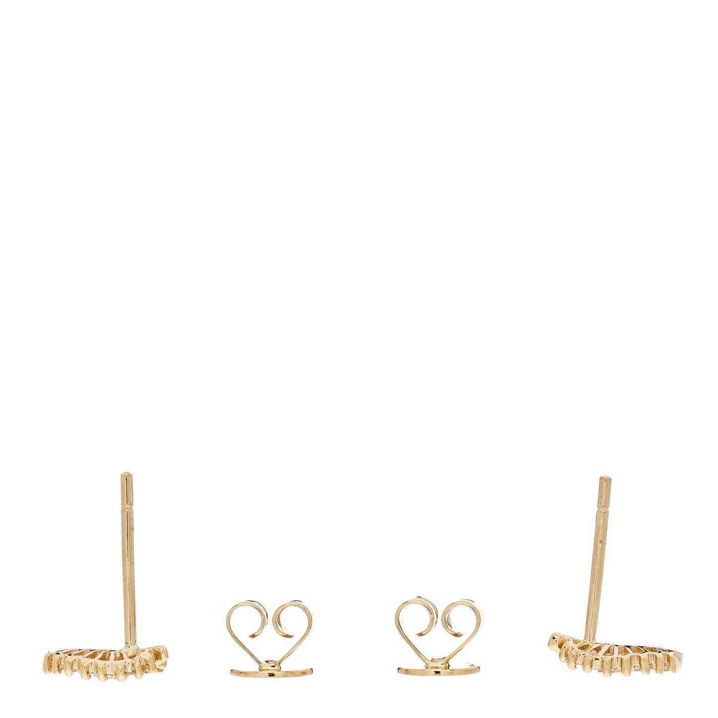 18K Yellow Gold Diamond Small Palm Leaf Earrings