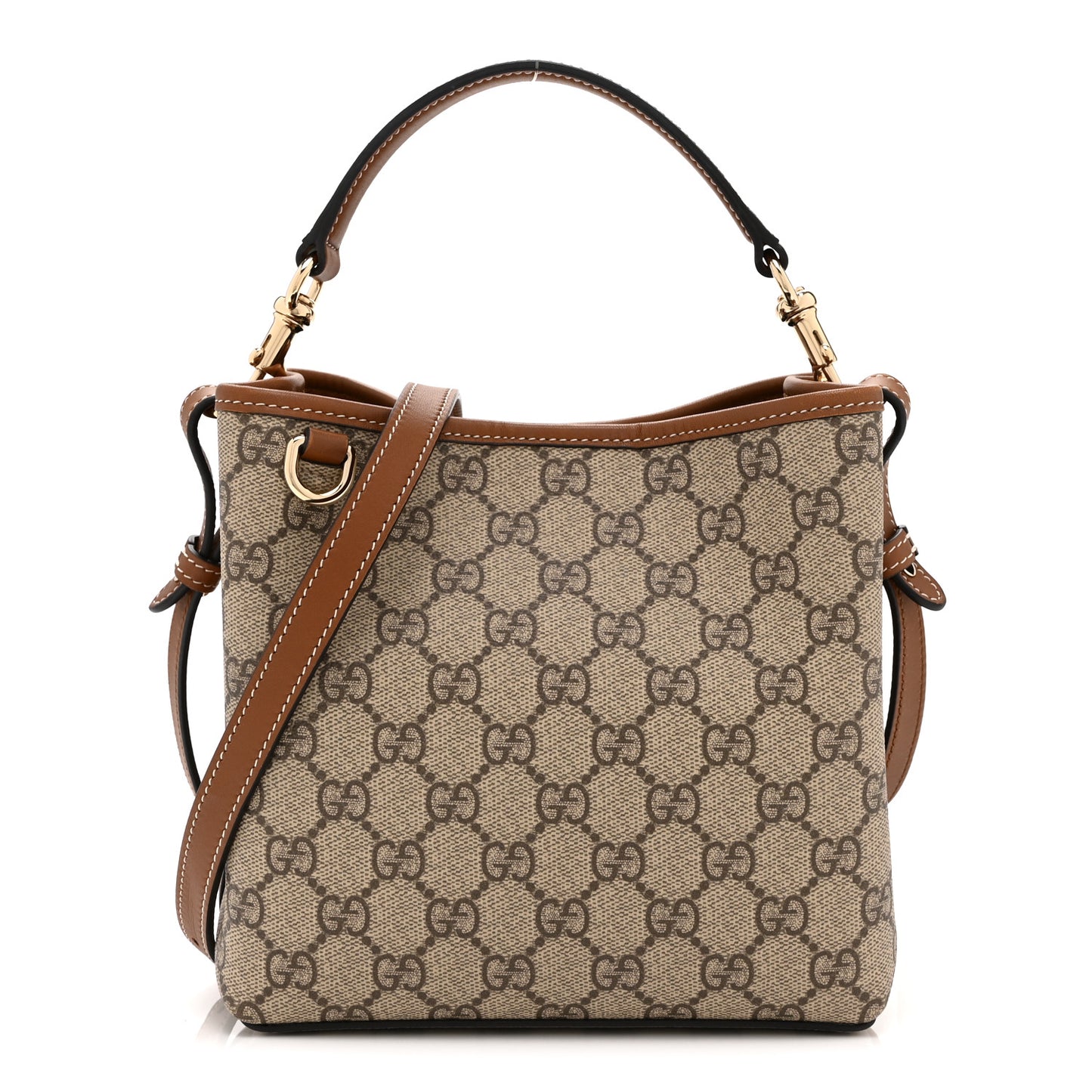 GG Supreme Monogram Emblem Small Shoulder Bag Beige Ebony Sundial