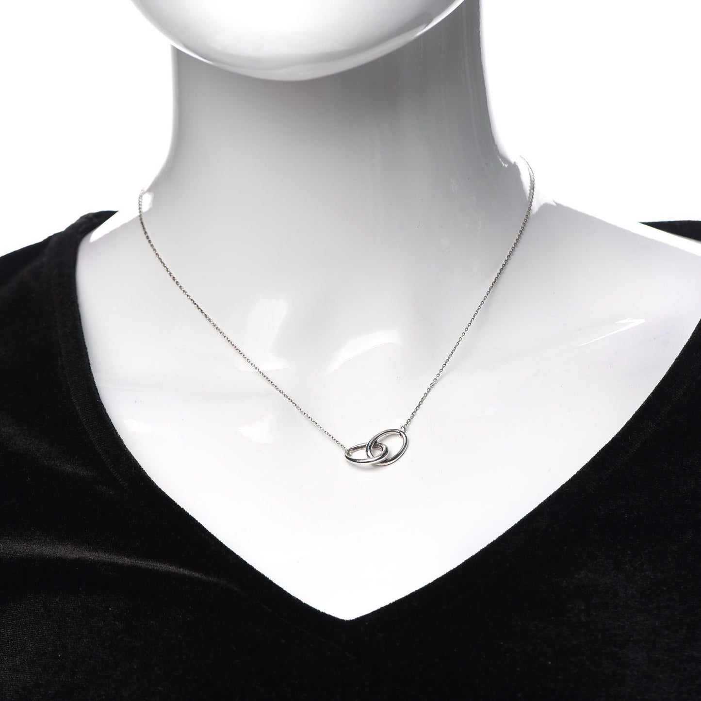 Sterling Silver Elsa Peretti Interlocking Ovals Pendant Necklace