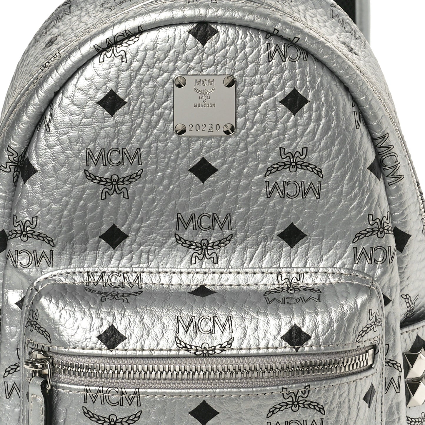 Visetos Small Side Stud Stark Backpack Silver