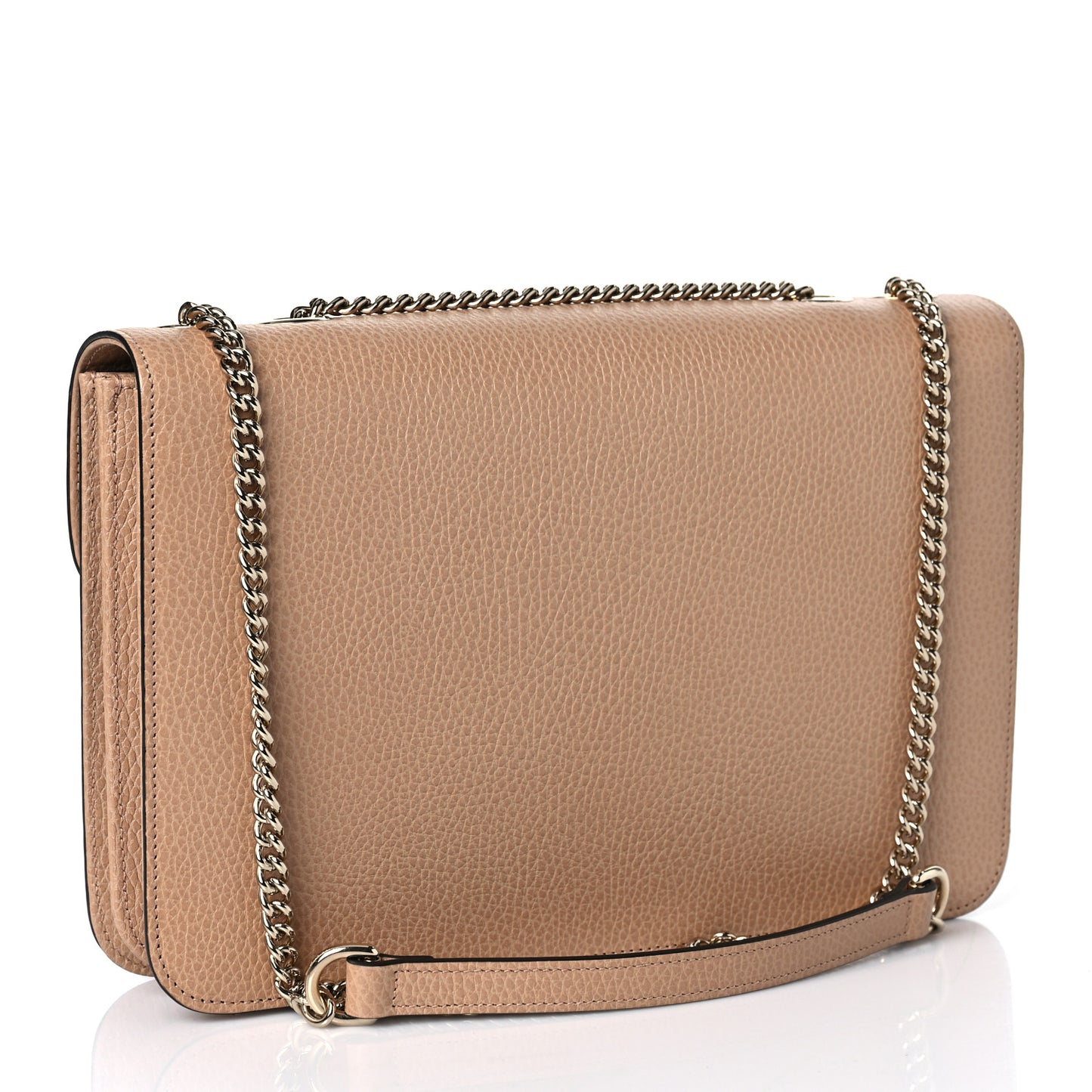 Dollar Calfskin Interlocking G Shoulder Bag Camelia