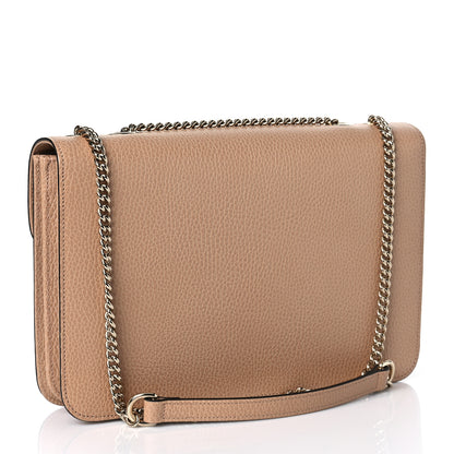 Gucci Dollar Calfskin Interlocking G Shoulder Bag Camelia 3 of 9