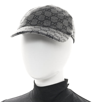 Gucci Covered Wool GG Monogram Baseball Hat M Grey Dark Grey Black 2 of 9