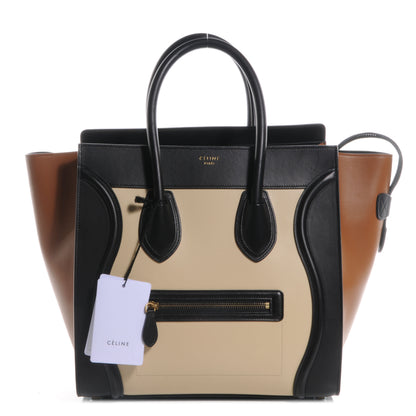 Celine Satin Calfskin Mini Tri-Color Luggage Seashell 1 of 9