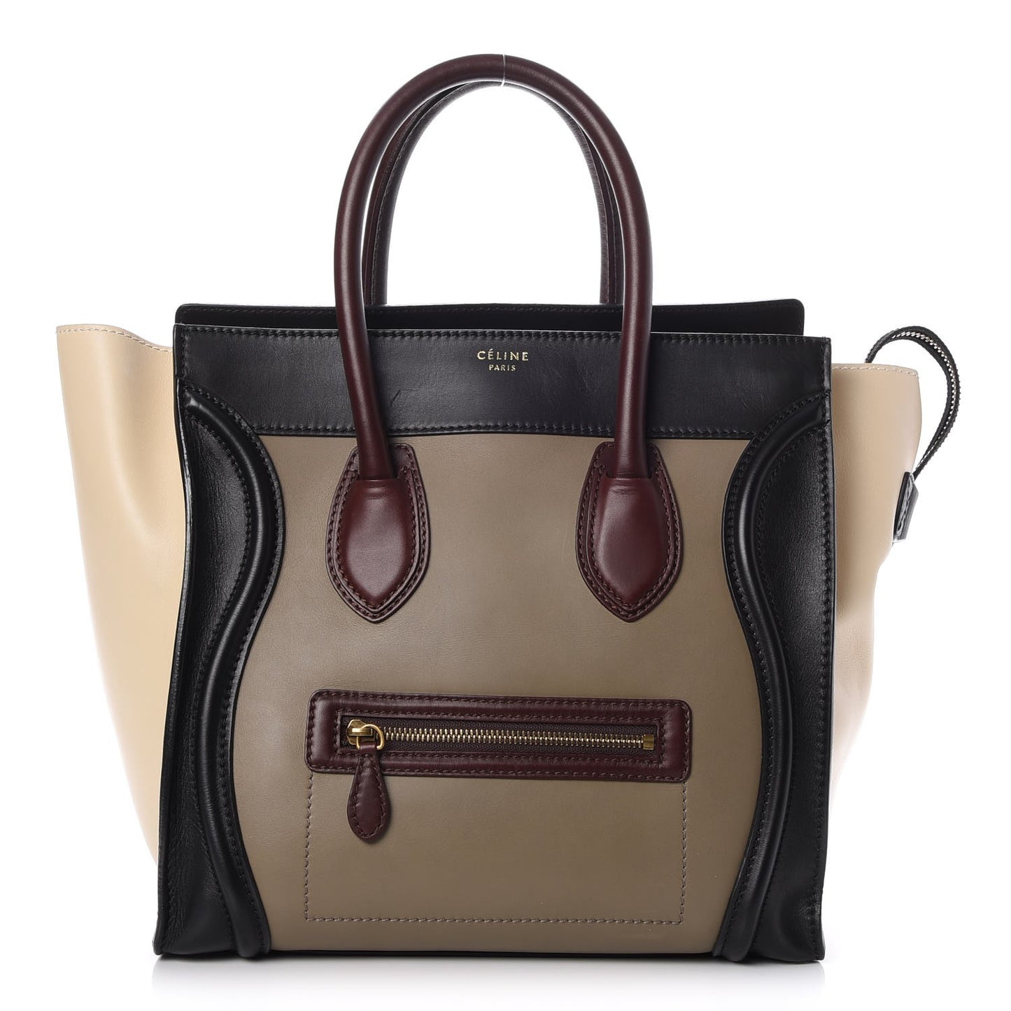 Smooth Calfskin Mini Tri-Color Luggage Grey