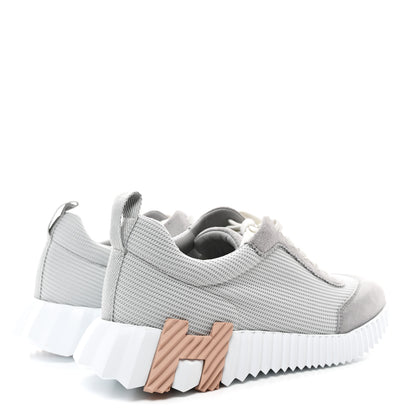 Hermes Air Mesh Suede Goatskin Bouncing Sneakers 38.5 Gris Temperance 4 of 9