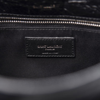 Saint Laurent Crinkled Calfskin Matelasse Monogram Medium Niki Chain Satchel Black 9 of 12