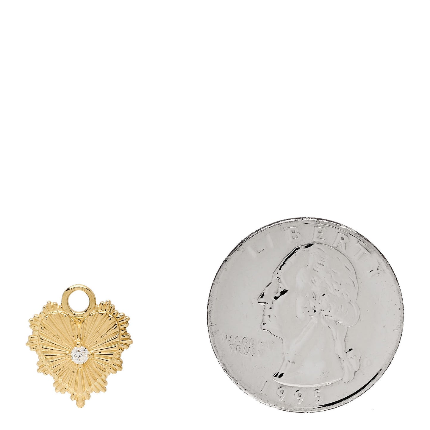 18K Yellow Gold Diamond Miniature Heart Medallion Pendant