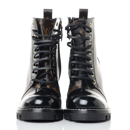 Louis Vuitton Patent Calfskin Monogram Star Trail Ankle Boots 40 Black 2 of 9