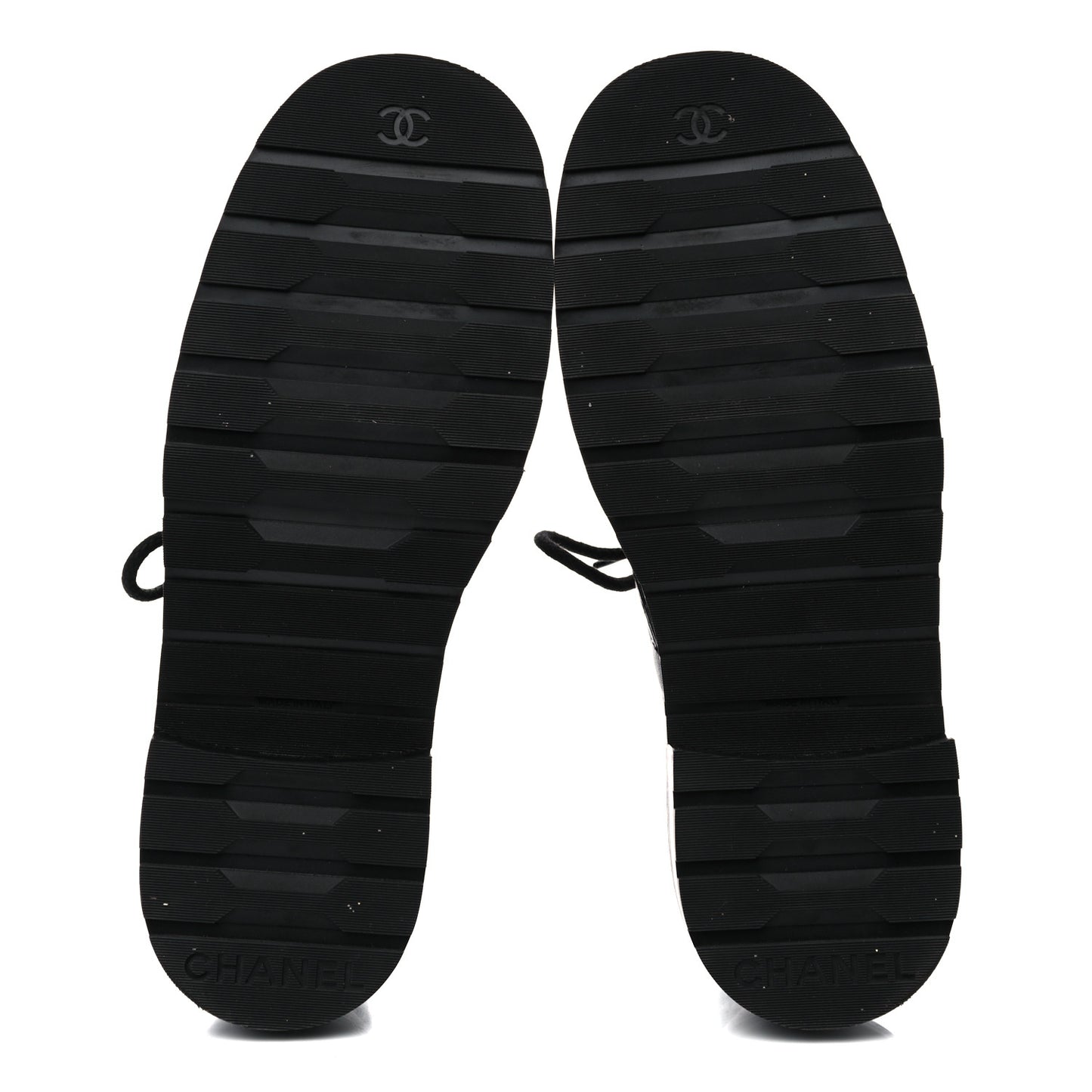 Shiny Lambskin Quilted Lace Up Combat Boots 38.5 Black