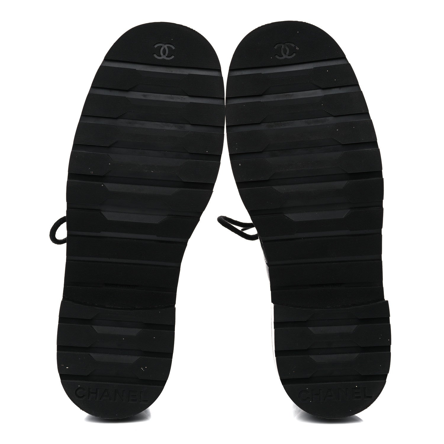 Chanel Shiny Lambskin Quilted Lace Up Combat Boots 38.5 Black 5 of 10