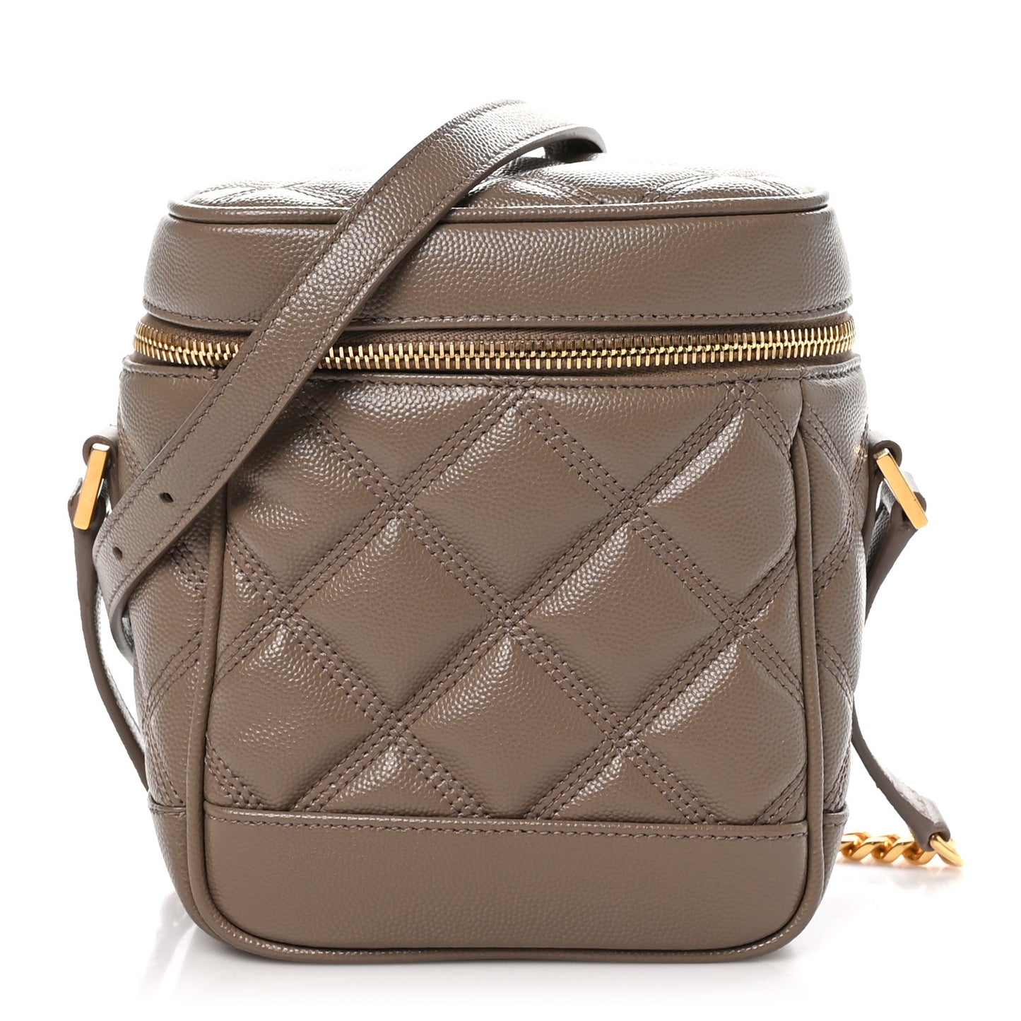 Grain de Poudre Quilted 80's Vanity Bag Dark Beige