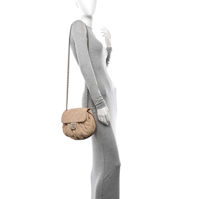 Chanel Washed Lambskin Quilted Medium Chain Around Messenger Beige 2 of 10