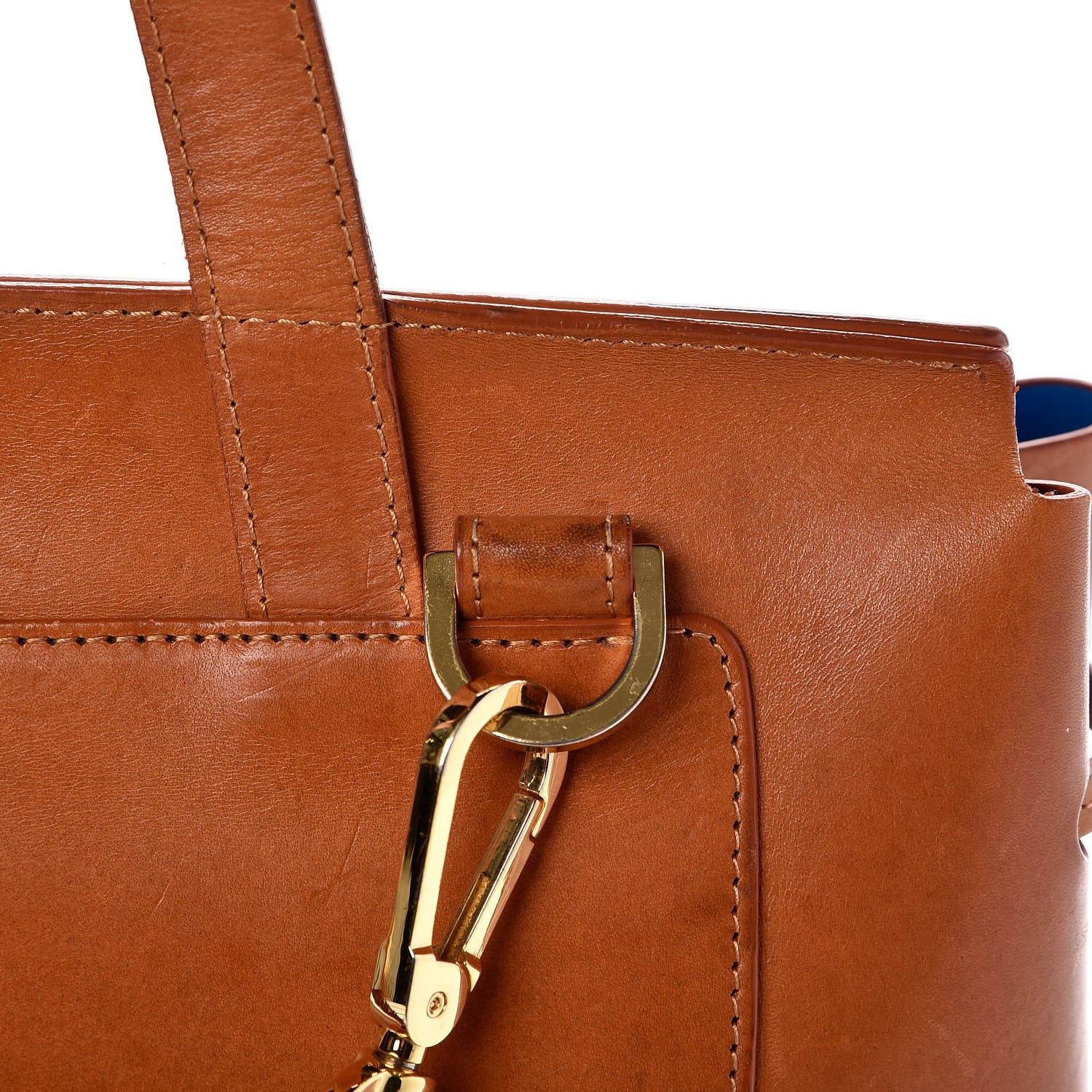 Mansur Gavriel Calfskin Lady Bag Cammello Azzurro 10 of 13
