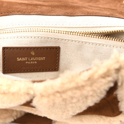 Saint Laurent Suede Shearling Patchwork Monogram Medium Jamie Brown Beige 6 of 10