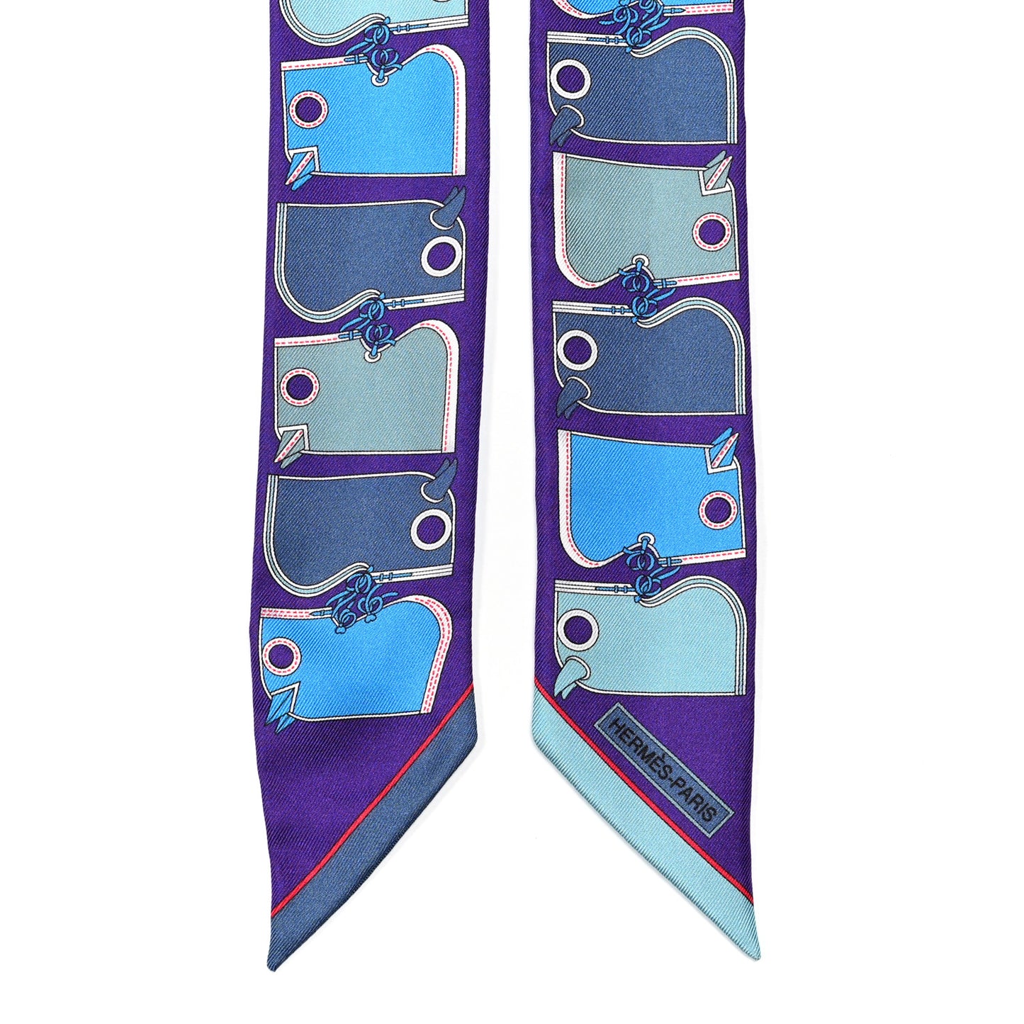Silk Camails Twilly Scarf Violet Azure Celado