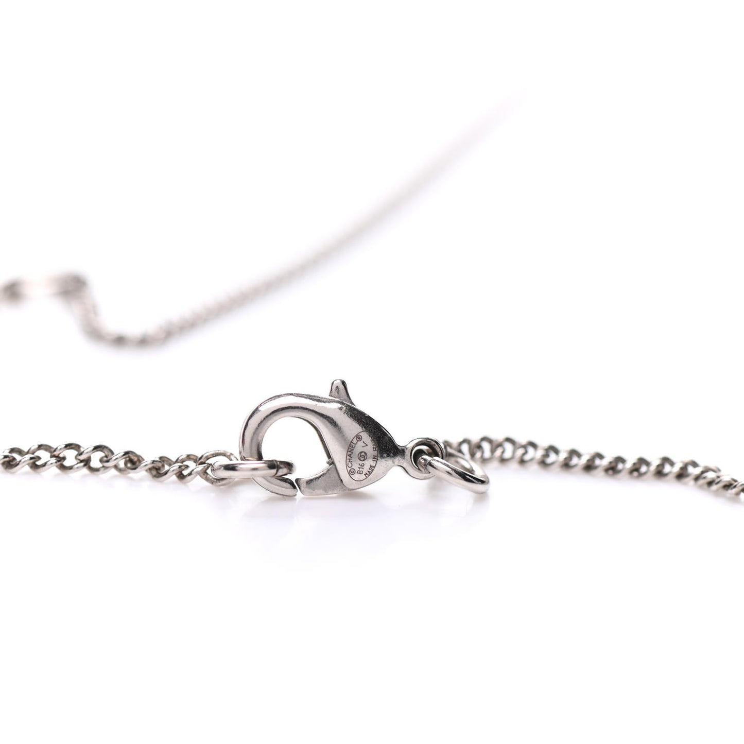 Crystal CC Flower Pendant Necklace Silver