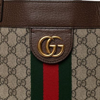 Gucci GG Supreme Monogram Web Ophidia Tote Brown 6 of 8