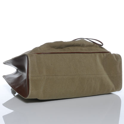 Gucci Canvas Bamboo Handle Drawstring Bag Olive 4 of 7